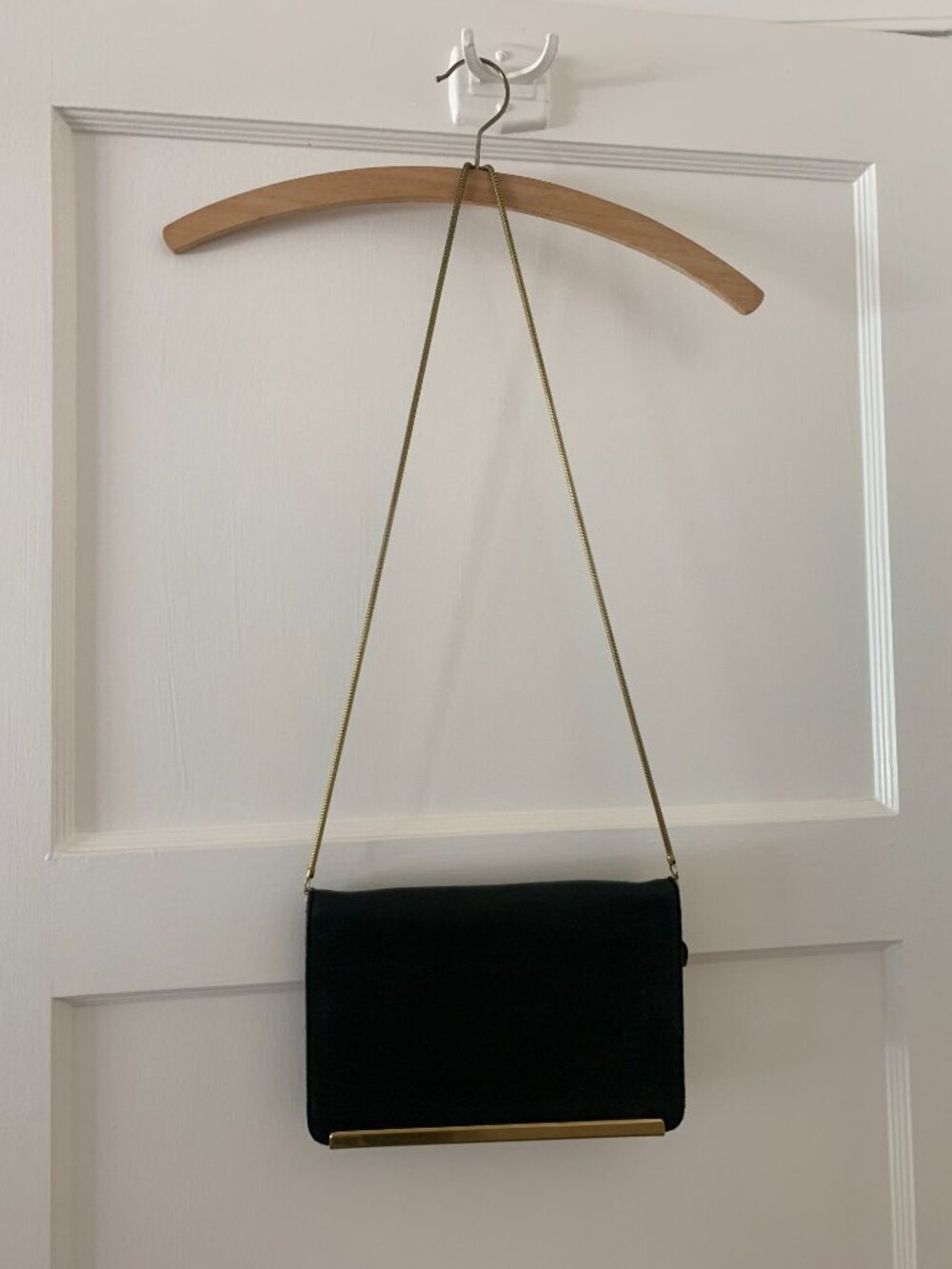Madewell Black Leather Purse with Metal Strap
